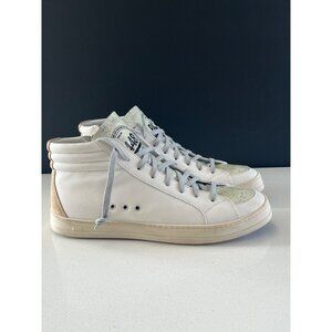 NEW P448 Skate High Top white leather unisex Sneakers Size 43